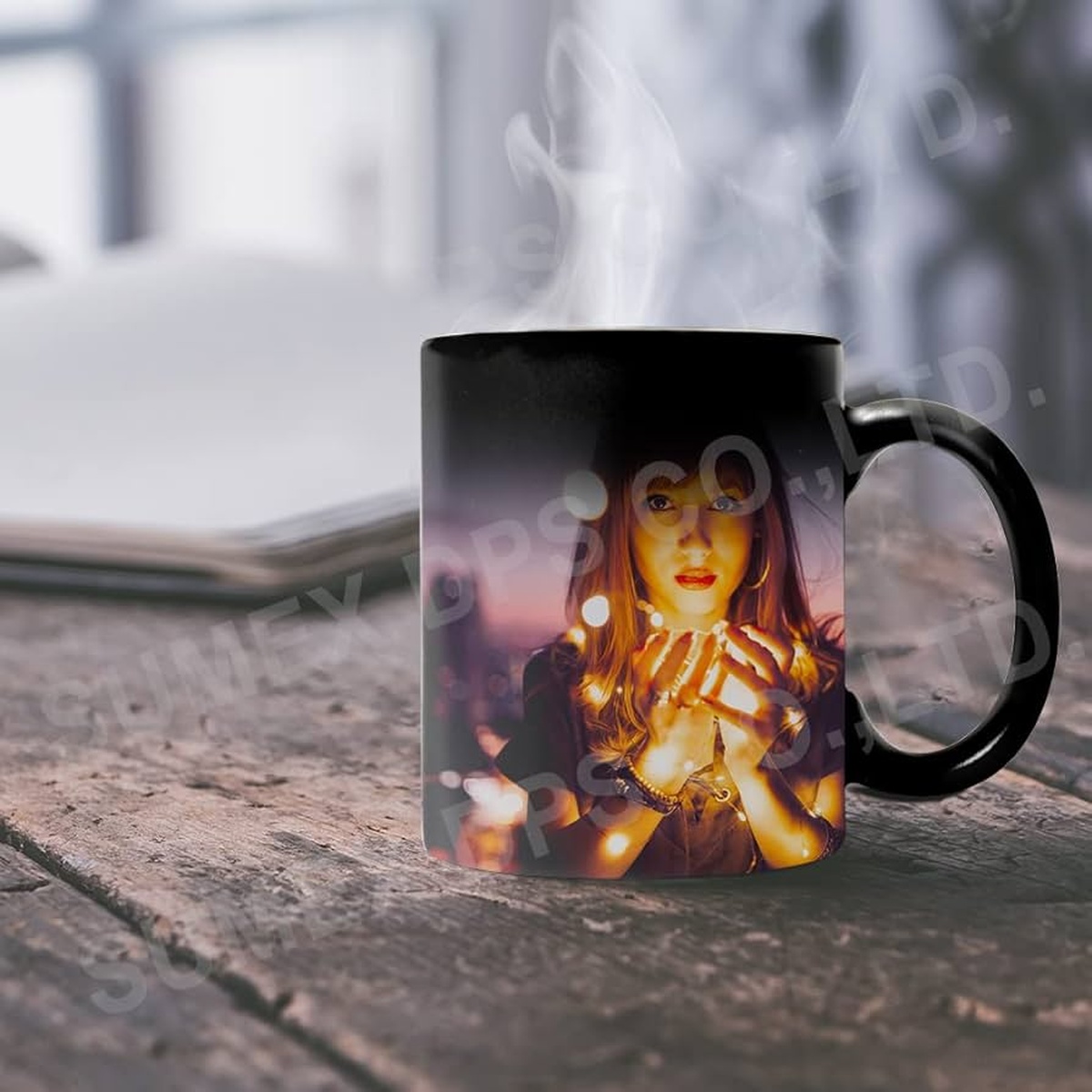Taza Mágica Negra para Sublimación